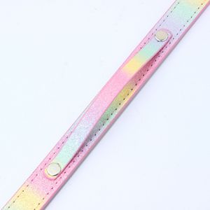 Collares de cuero con letras personalizadas para perros, <span class=keywords><strong>Collar</strong></span> de cuero de Color degradado de diseñador para mascotas, collares ajustables de cuero PU suave para cachorros - Product Image 4