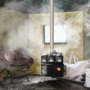 Poêle à sauna portable moderne en bois au meilleur <span class=keywords><strong>prix</strong></span> avec fonction vapeur sèche pour usage extérieur, finition noir mat - Product Image 5