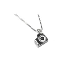 Mode Vintage En Acier Inoxydable Projection Personnalisée Caméra Cachée Pendentif Collier Pour Couple Saint Valentin Cadeau