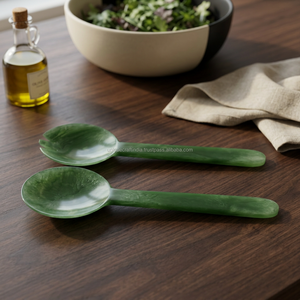 Cuillère de service artisanale en résine de qualité supérieure d'Inde, ustensiles en bois hautement polis, cuillère de service personnalisée avec logo pour mariage - Product Image 1