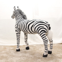 Cheval-zèbre en peluche de 15 à 40 pouces Jouet en peluche Design réaliste pour les enfants