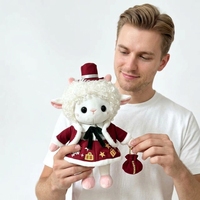 Peluche personnalisée sur le thème des fêtes, mouton en peluche avec costume de Noël et cape d'Halloween, poupée agneau en peluche à habiller