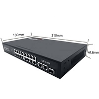 Conmutador PoE de 16 puertos activo OEM ODM, 48V, alimentación a través de Ethernet para cámaras IP Hikviision Dahua con función QoS