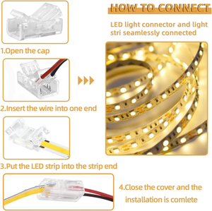 Solderless nối cho <span class=keywords><strong>LED</strong></span> <span class=keywords><strong>Strip</strong></span> - 2/3/4P COB dải ánh sáng doanh với 5/8/10mm Pha lê khóa - Product Image 5