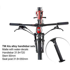 Vélo de montagne en aluminium 29 pouces, cadre rigide, frein à disque hydraulique, 30 vitesses, tout-terrain, <span class=keywords><strong>VTT</strong></span> Cross Country/All Mountain RS pour adultes - Product Image 3