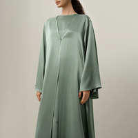 Abaya musulmane en tissu de soie acétate sur mesure haut de gamme Aschulman, élégante et luxueuse, couleur unie, abayas en soie pour femmes musulmanes