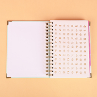 Carnet de planification A5 spirale 2027-2028 avec impression de logo personnalisé, journal hebdomadaire et mensuel, agenda et autocollants