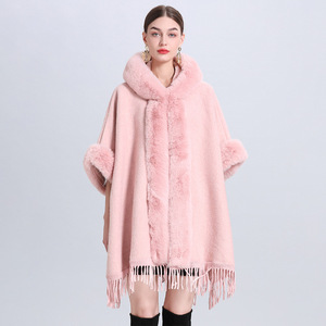 869 # Factory Direct ampio Plaid in peluche con colletto in lana ispessita a maglia scialle femminile <span class=keywords><strong>cappotto</strong></span> scialle in Tweed - Product Image 5