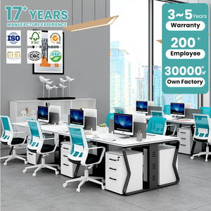 Moderni mobili da ufficio modulari 2-6 persone posti Workstation scrivania per casa ufficio materiale di legno per spazi aperti - Product Image 1