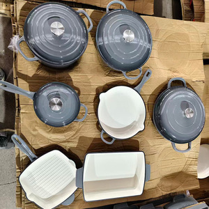Set di Pentole in Ghisa Smaltata da 11 Pezzi/7 Vasi, <span class=keywords><strong>Padella</strong></span> Multifunzione e Pentola per Stufato per Uso Domestico in Cucina - Product Image 4