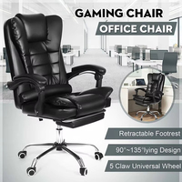 Chaise de bureau ALINUNU à dossier haut en cuir PU ou PVC pour bureau de direction, chaise de bureau ergonomique avec massage