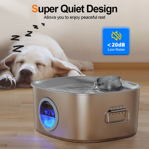 Fontaine à eau pour animaux de compagnie en acier inoxydable 11L, design arrondi, distributeur d'eau intelligent, grande fontaine à eau pour chiens et chats - Product Image 6