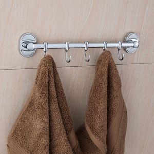 Porte-serviettes en acier inoxydable Saint Ruijia avec crochets pour salle de bain, cuisine, porte, 4 crochets chromés - Product Image 1