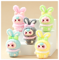 Kawaii mignon dessin animé artisanat bonne chance figurines résines mini poupées figures humaines lapin bébé soeur fille tête 3d personnes sculpture