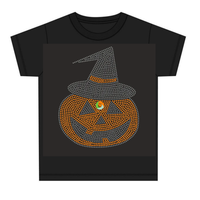 Motif de transfert de strass thermocollant personnalisé avec logo de clown pour Halloween, pour vêtements