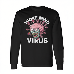 T-shirt a maniche lunghe Woke Mind Virus, maglietta promozionale unisex con stampa digitale e girocollo - Product Image 2