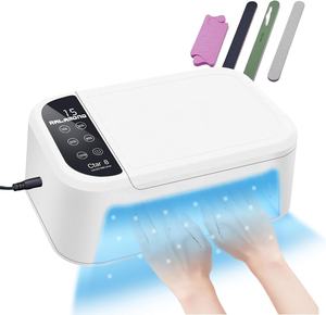 Luz LED UV para uñas de gel de 180W, lámpara de uñas LED UV <span class=keywords><strong>Mega</strong></span> Gel con cable con 5 temporizadores, lámpara profesional para curar uñas con reposabrazos para uñas - Product Image 1