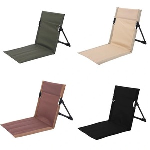 Chaise de jardin d'extérieur légère et pliable avec dossier, pour camping, loisirs, plage, parc, portable, avec coussin de jardin, livrée déballée - Product Image 5