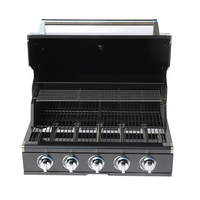 Barbecue à gaz naturel/GPL 5 brûleurs 30 pouces en acier inoxydable 304 noir titane 50000 BTU à allumage électronique pour usage en cuisine