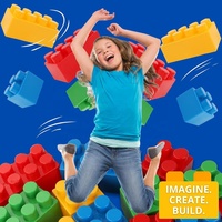 Jeu de Blocs de Construction Géants en Plastique 3 Couleurs pour Enfants, Briques de Construction Empilables, Jouet Éducatif pour les Tout-Petits, 9 Pièces