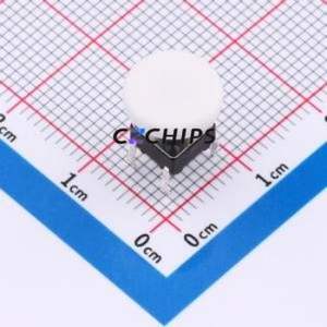TSA06131-100B332CA-007E Tactile Switch Through hole-4P,6.1x6.1mm Switch Single Pole Single Throw Round Button 1.8N 6.1mm - Product Image 1