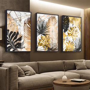 Nordic Piante Foglia D'oro della Tela di Canapa Pittura <span class=keywords><strong>Poster</strong></span> <span class=keywords><strong>E</strong></span> Stampa di Arte Della Parete Immagini Per Soggiorno camera Da Letto Sala da pranzo Moderna Della Decorazione - Product Image 4