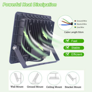 欧洲库存发光二极管泛光灯，带运动传感器PIR 50W 100W IP66室外雷达传感器聚光灯，适用于体育场车库 - Product Image 2