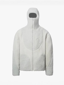 Unisex Custom Logo <b>Puffer</b> Jacket High Street Style Stand Collar Winter Hoodie with Zipper Loose Fit Spliced Coat Mask - Product Image 4