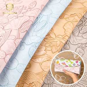 Cuero Sintético de PVC con Relieve Floral 3D en 26 Colores, para Bolsos, Zapatos, Maletas, Manualidades - Product Image 1