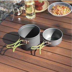 ชุดเครื่องครัวพกพาสำหรับกิจกรรมกลางแจ้ง ขนาด 1-2 ลิตร หม้อเคลือบกันติด น้ำหนักเบา เหมาะสำหรับตั้งแคมป์ ปิกนิก และเดินป่า - Product Image 3