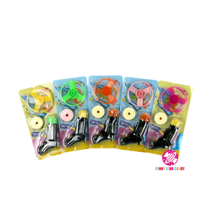 Fabricant chinois compresser tablette sifflet bonbon dur en plastique Spin cercle coloré Mini tir volant Gyro pistolet <span class=keywords><strong>bonbons</strong></span> jouet - Product Image 5