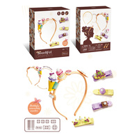 Nouveau créatif assemblé épingle à cheveux briques jouets Dessert fleurs bricolage petites particules blocs de construction filles bandes de cheveux ensembles de bijoux