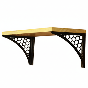 Estante de pared hexagonal grande de madera negra, elegante estantería decorativa flotante para sala de estar, dormitorio, baño - Product Image 5