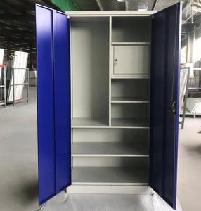 Simple KD Assemble Modern Steel <b>Swing</b> 2 Door Wardrobe Customized Color Couple Two Doors <b>Bedroom</b> Furniture - Product Image 1