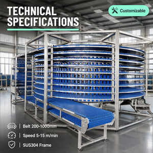 <span class=keywords><strong>Tour</strong></span> <span class=keywords><strong>de</strong></span> refroidissement spirale automatique pour usine <span class=keywords><strong>de</strong></span> gaufrettes, fonctionnement automatique, acier inoxydable <span class=keywords><strong>de</strong></span> qualité alimentaire, certifié CE, avec vitesse réglable - Product Image 3
