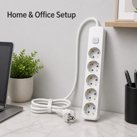 Multiprise EU multifonctionnelle avec interrupteur, accessoire essentiel pour la maison et le bureau, vente en gros usine