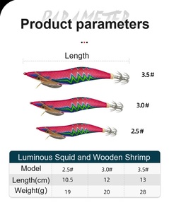 Nuevo anzuelo de calamar <span class=keywords><strong>Egi</strong></span> 2,5/3,0/3,5 # señuelo de pesca de camarón de madera aguja de pulpo sepia cebo de calamar Jigging luminoso Artificial - Product Image 2