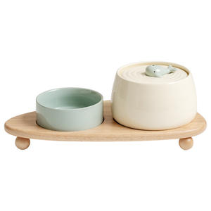 Ciotola per alimenti per animali domestici con fontana in ceramica per gatto - Product Image 3