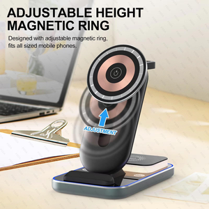 Station de charge sans fil 4 en 1 <span class=keywords><strong>Chargeur</strong></span> sans fil pour iPhone 16 15 Max/X/<span class=keywords><strong>8</strong></span> 15W Station de charge rapide sans fil pour <span class=keywords><strong>IWatch</strong></span> Ultra - Product Image 4