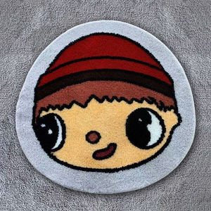 Tapis tufté personnalisé en polyester rose avec logo tapis extra épais à poils hauts fabriqué à la machine pour tapis de jeu au design moderne - Product Image 3