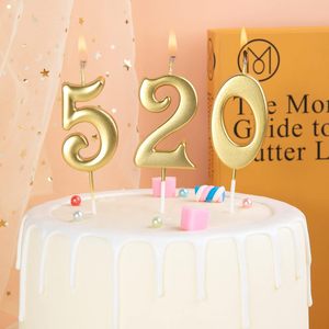Lot de 10 bougies d'anniversaire dorées numérotées de 0 à 9, bougies numérotées dorées pour l'anniversaire du numéro un, pour fêtes et baby showers - Product Image 4