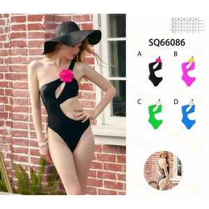 Costume da bagno bikini a triangolo da donna, due pezzi, estivo, da spiaggia, con reggiseno all'americana e slip a vita alta con laccetti laterali, nuovo, all'ingrosso SQ66086 - Product Image 1