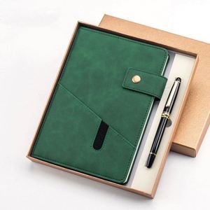 Regalos de Oficina Personalizados, Artículos Promocionales, Sets Ejecutivos, Libretas de Cuero PU Gris A5 con Bolígrafo, Set de Regalo Corporativo para Hombre - Product Image 3