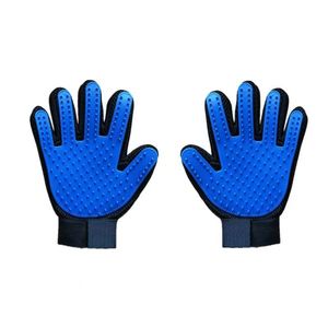 Gants de toilettage pour animaux de compagnie, brosse en silicone pour enlever les poils de chat, pour chats à poils longs, couleur bleue - Product Image 1