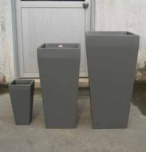 Jardinières carrées en fibre de verre modernes, légères, écologiques, durables, pour la décoration de <span class=keywords><strong>jardin</strong></span>, utilisation extérieure et domestique, capacité 8L, pour la culture. - Product Image 1