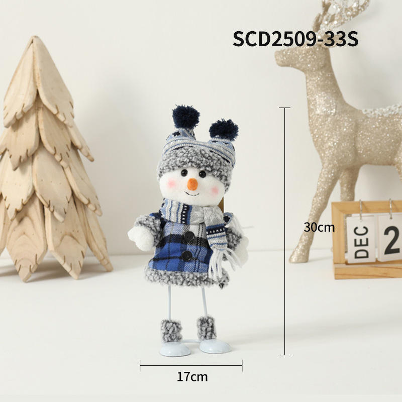 ตุ๊กตาหิมะฤดูใบไม้ผลิสีน้ำเงิน/ขาว (หมวกลูกคู่)