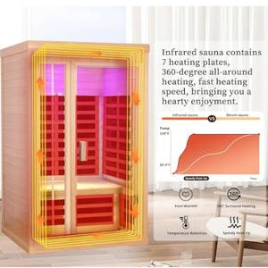 2-persoons Massief Hemlock Traditionele Stoomsaunakamer Met Spiegel Ramen Kachel & Stenen Generator 5 Jaar Garantie - Product Image 3