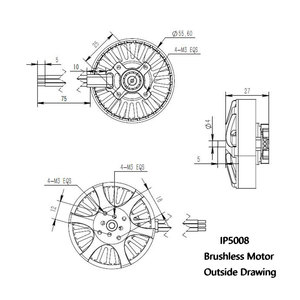 Động cơ không chổi than đa rôto KV370 cho máy bay không người lái, phụ kiện máy bay IP5008 của nhà máy Trung Quốc, trọng lượng tối đa 4.2kg, phù hợp với cánh quạt <span class=keywords><strong>1760</strong></span> - Product Image 2