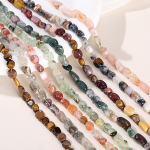 Perles en pierre naturelle, ovales irrégulières, perles en vrac pour la création de bijoux, artisanat DIY, printemps 2024, origine Yiwu - Product Image 2