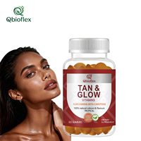 Qbioflex OEM Marque Privée 60 Gummies Ours Bronzants Mélange de Bêta-Carotène Soutien pour une Peau Naturellement Bronzée et Éclatante chez la Femme
